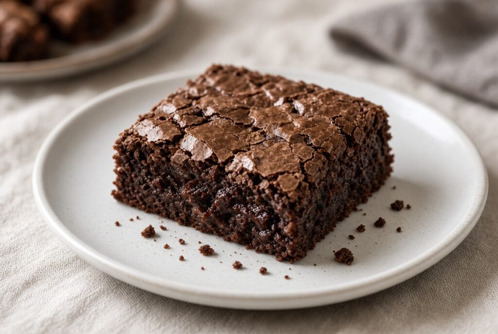 Fudgy chocolate brownie square