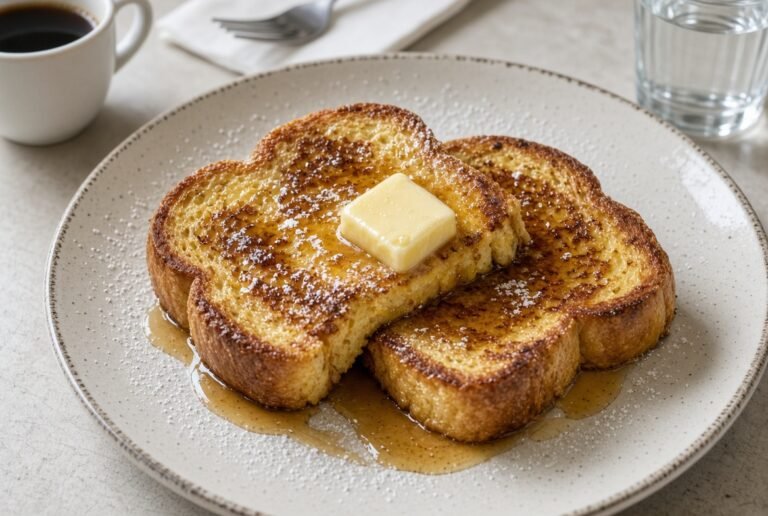 French toast with butter and syrup