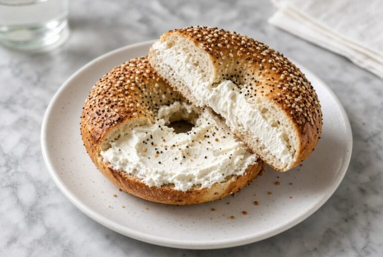 Everything bagel with cream cheese